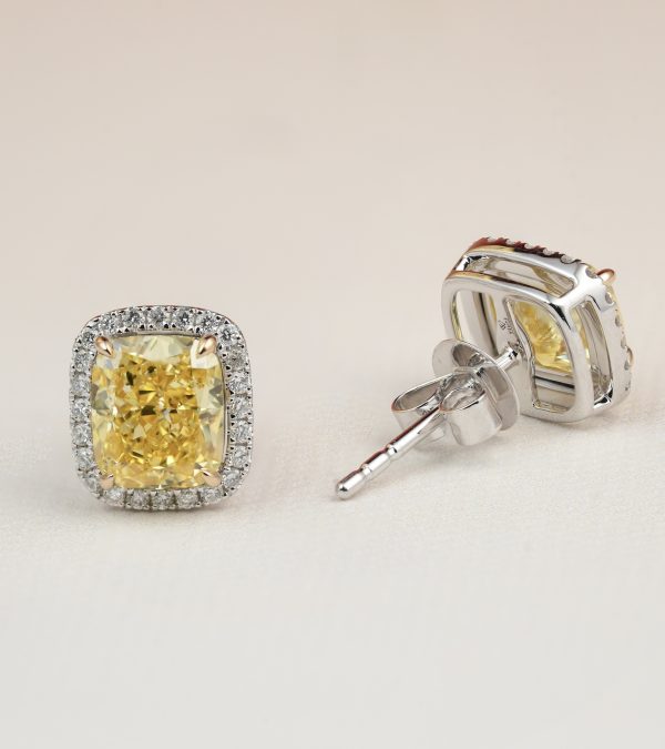 Cushion Halo Earrings - Image 2