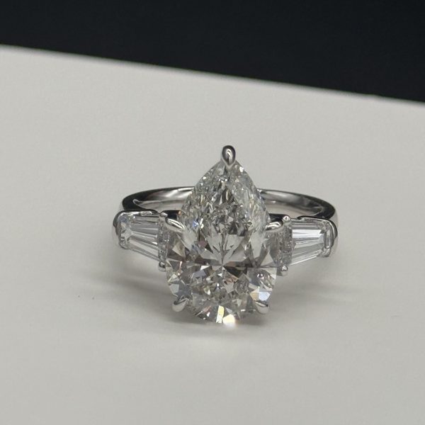 The Trinity Drop - Pearl Shape Three Stone Ring