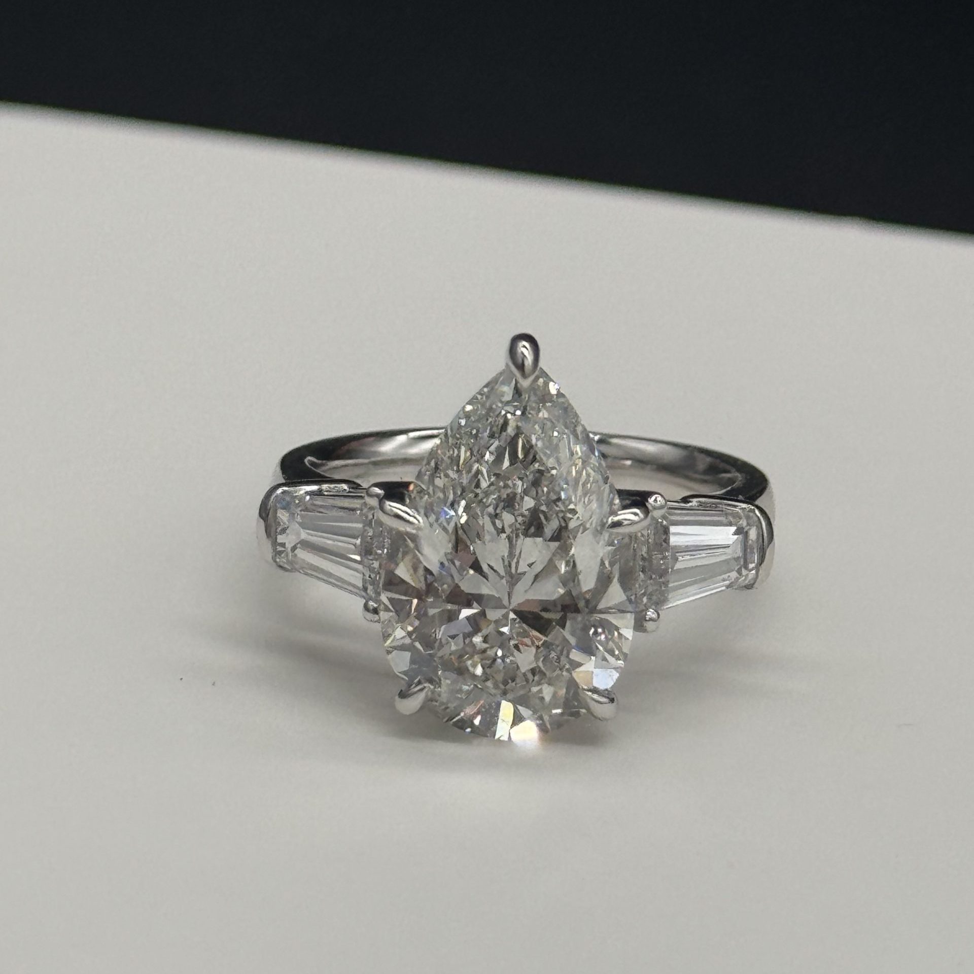 The Trinity Drop - Pearl Shape Three Stone Ring